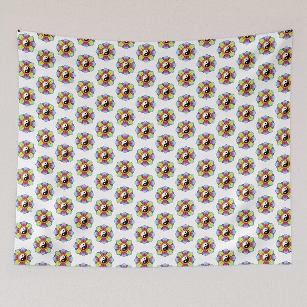 Item preview, Psychedelic Yin Yang Flower Design with Vibrant Colors and Abstract Patterns designed and sold by oxooooooooxo.