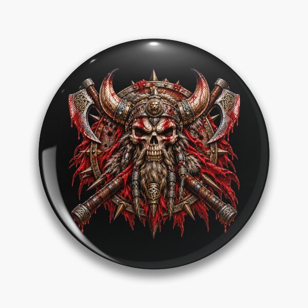 Item preview, Berserker vikingo: cráneo de guerrero nórdico y hachas de batalla designed and sold by artistwill.
