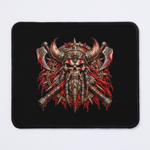 Item preview, Viking Berserker – Norse Warrior Skull & Battle Axes designed and sold by artistwill.