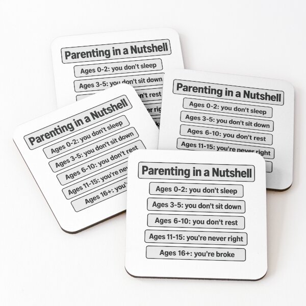 Item preview, Parenting in a Nutshell – Five Funny Stages designed and sold by PRINTIONAL.