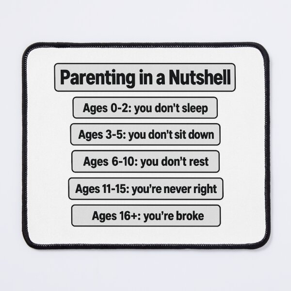 Item preview, Parenting in a Nutshell – Five Funny Stages designed and sold by PRINTIONAL.