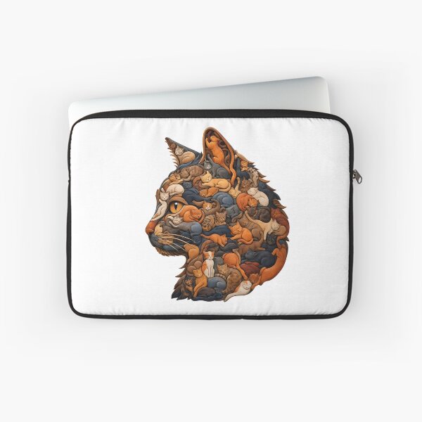 Item preview, Cosmic Cat Nap Silhouette Wood Mosaic Art designed and sold by VisualVerseLab.