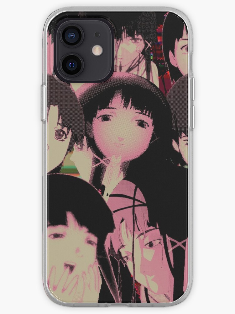 Lain Anime Girl Face Compilation Sad Japanese Anime Aesthetic Iphone Case Cover By Poserboy Redbubble