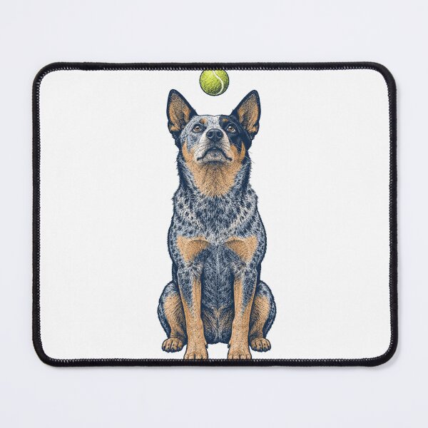Item preview, Blue Heeler Staring Down a Tennis Ball designed and sold by eignvalue.