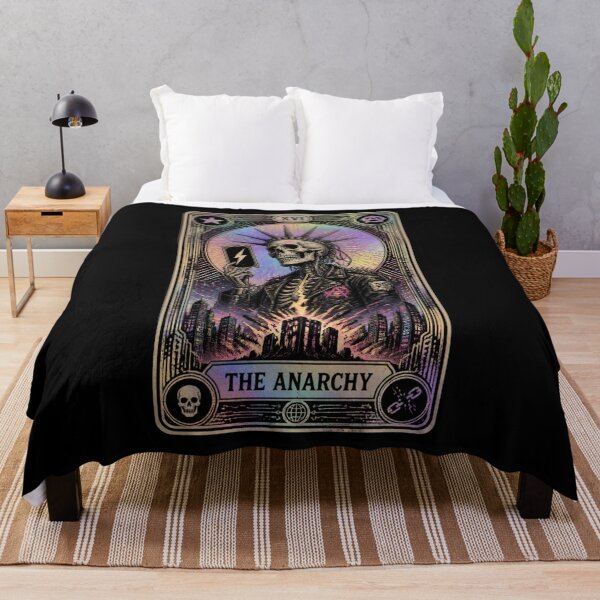 Item preview, The Anarchy Tarot Card Punk Skeleton Art designed and sold by ERODED SELF.