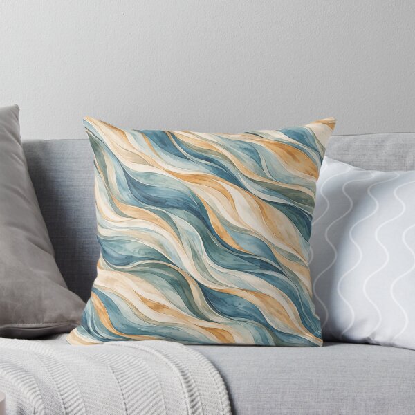 Item preview, Pastel Teal & Blue Waves – Elegant Watercolor Abstract Pattern designed and sold by HO•Designs.