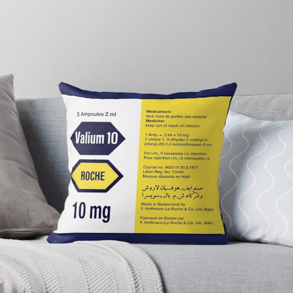 Aperçu de l'œuvre Étiquette pharmaceutique vintage Valium 10 – Design d'emballage médical rétro des années 1970 créée et vendue par PharmaOriginals.