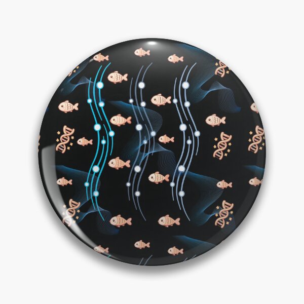 Item preview, Cute Science Marine Life DNA and Fish Pattern designed and sold by Azurart2.