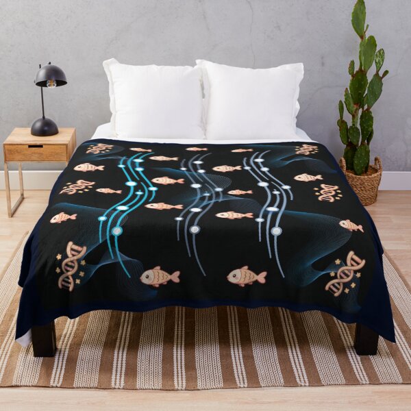 Item preview, Cute Science Marine Life DNA and Fish Pattern designed and sold by Azurart2.