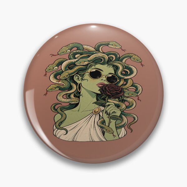 Artikelvorschau, Rose Medusa für Fans der griechischen Mythologie entworfen und verkauft von POD DYNASTY | Original Print On Demand T-Shirt Graphics.