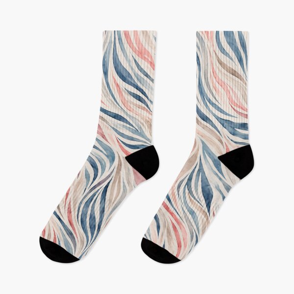 Aperçu de l'œuvre Pastel Blue & Blush Zebra – Soft Watercolor Animal Pattern créée et vendue par HO•Designs.