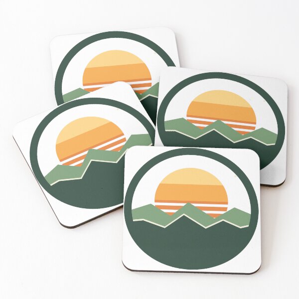 Item preview, Retro Forest Sunrise Badge - Vintage Camping Outdoors 70s designed and sold by Mooncap Studio.