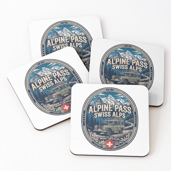 Aperçu de l'œuvre Alpine Pass Mountain Badge - Vintage Swiss Alps Travel Art créée et vendue par Pollock.