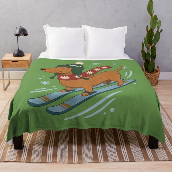 Item preview, Christmas Dachshund Skiing Into a Cozy Winter Adventure designed and sold by FreshVibe Prints.