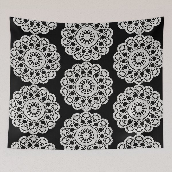 Item preview, White Lace Doily Retro Vibes Shapes Mandala Mania designed and sold by Shapes-Mania.
