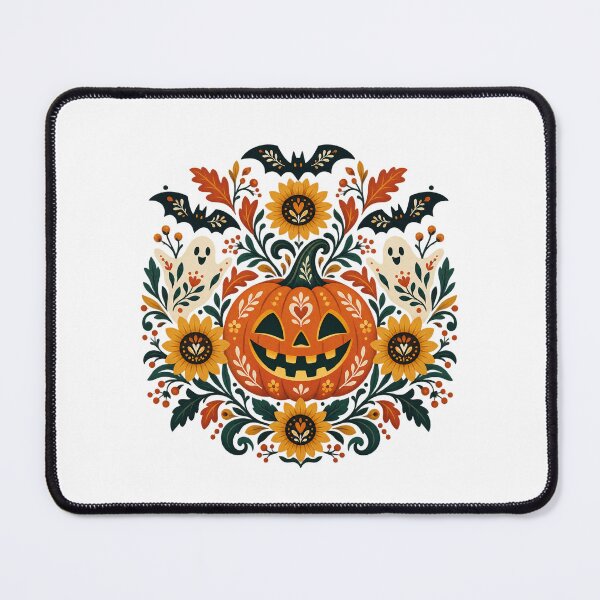 Item preview, Halloween Pumpkin Floral Folk Art Garden designed and sold by sasaPRO.