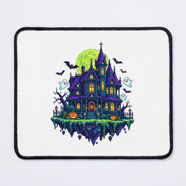 Item preview, Haunted Pixel Castle with Ghosts and Moon designed and sold by sasaPRO.