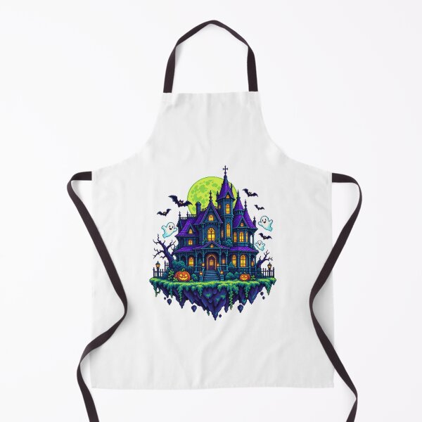 Item preview, Haunted Pixel Castle with Ghosts and Moon designed and sold by sasaPRO.