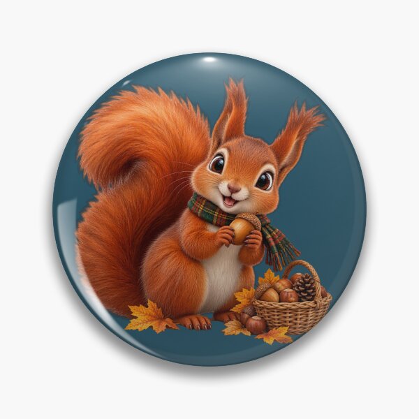 Item preview, Cute Scottish Red Squirrel Gathering Acorns in Autumn designed and sold by MaedK.