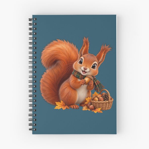 Item preview, Cute Scottish Red Squirrel Gathering Acorns in Autumn designed and sold by MaedK.