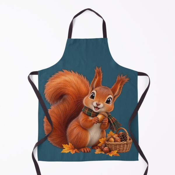 Item preview, Cute Scottish Red Squirrel Gathering Acorns in Autumn designed and sold by MaedK.