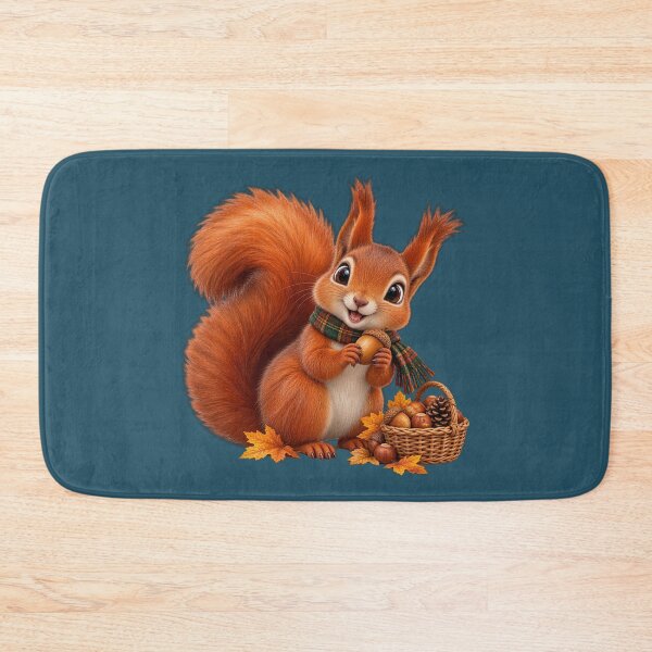 Item preview, Cute Scottish Red Squirrel Gathering Acorns in Autumn designed and sold by MaedK.