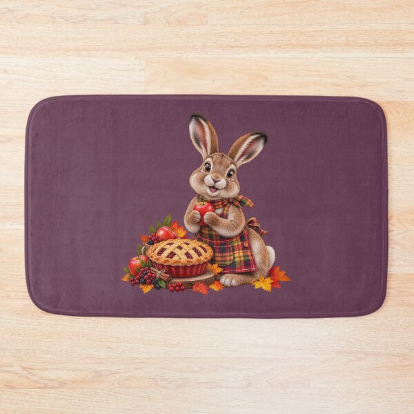 Item preview, Cute Scottish Mountain Hare with Autumn Apple and Berry Pie designed and sold by MaedK.