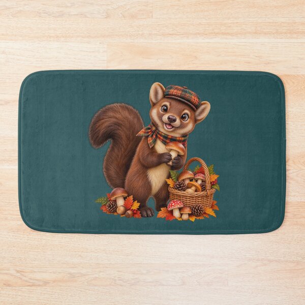 Item preview, Cute Scottish Pine Marten Foraging for Autumn Mushrooms designed and sold by MaedK.