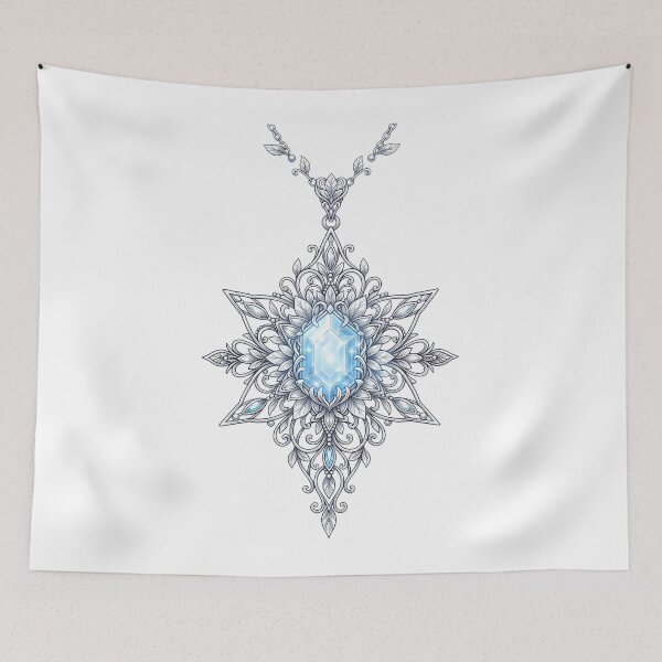 Item preview, Fantasy Elf Star Jewel - Silver Crystal Pendant Art designed and sold by Pollock.