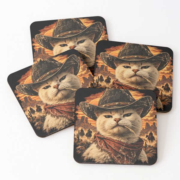 Item preview, Outlaw Cowboy Cat – Funny Vintage Western Cat Retro Design designed and sold by GrimCuteStudio.
