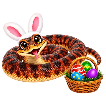 Artwork thumbnail, Colourful Calabar Python Easter by Sillytoe