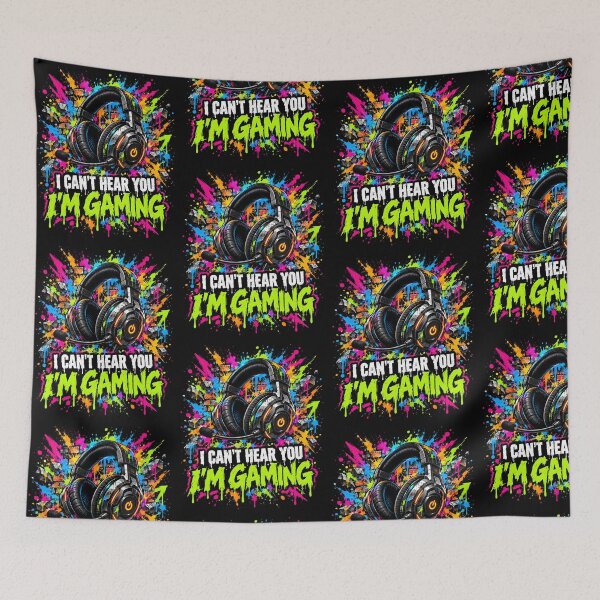 Item preview, I Can't Hear You I'm Gaming Headset Street Art designed and sold by metalsnak.