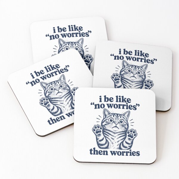 Aperçu de l'œuvre I Be Like No Worries Then Worries Funny Cat Meme Graphic créée et vendue par Whirx.
