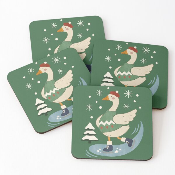 Item preview, Christmas Goose Ice Skating for Cozy Holiday Fun designed and sold by FreshVibe Prints.
