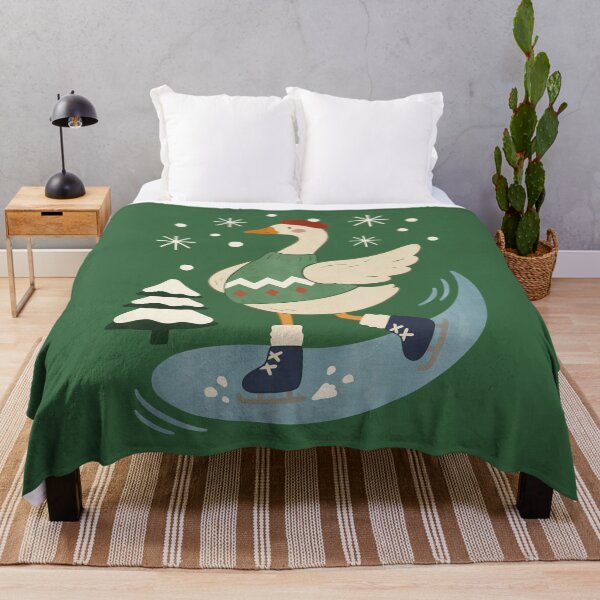 Item preview, Christmas Goose Ice Skating for Cozy Holiday Fun designed and sold by FreshVibe Prints.