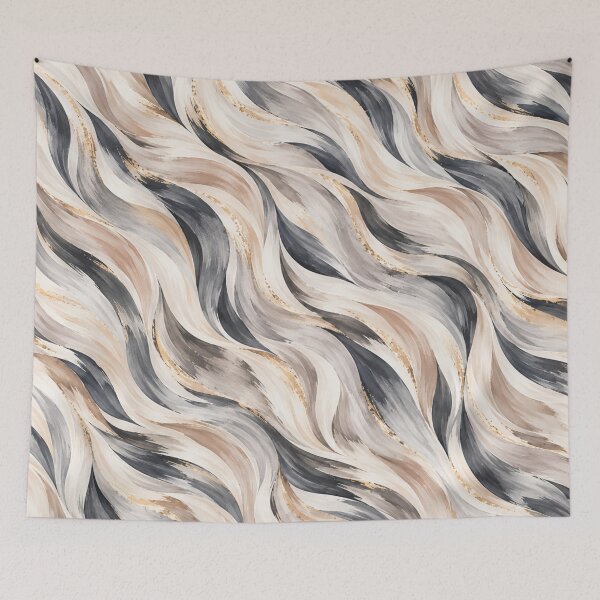 Artikelvorschau, Neutral Watercolor Waves – Beige Gray & Charcoal Abstract Pattern entworfen und verkauft von HO•Designs.