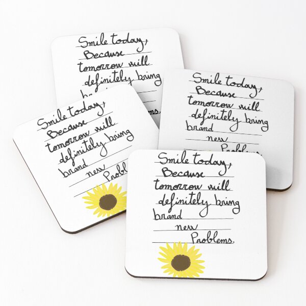 Item preview, Smile Today Brand New Problems Funny Sarcastic Sunflower designed and sold by Qeotesfromheart.