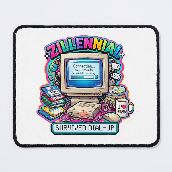 Item preview, Survived Dial-Up Retro Computer - 90s Nostalgia Art designed and sold by Pollock.