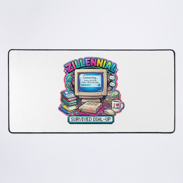 Item preview, Survived Dial-Up Retro Computer - 90s Nostalgia Art designed and sold by Pollock.