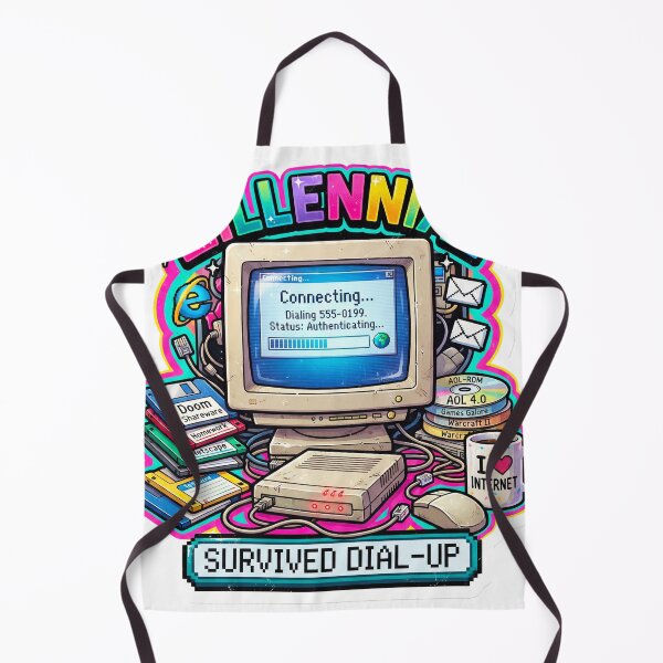 Aperçu de l'œuvre Survived Dial-Up Retro Computer - 90s Nostalgia Art créée et vendue par Pollock.