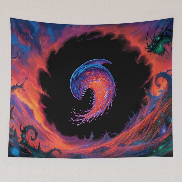 Item preview, Psychedelic Cosmic Vortex Monster Fantasy Art designed and sold by Lunat1kk.