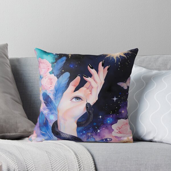 Item preview, Hand With Snake, Roses and Stars Watercolor Art designed and sold by soulfulpalette.