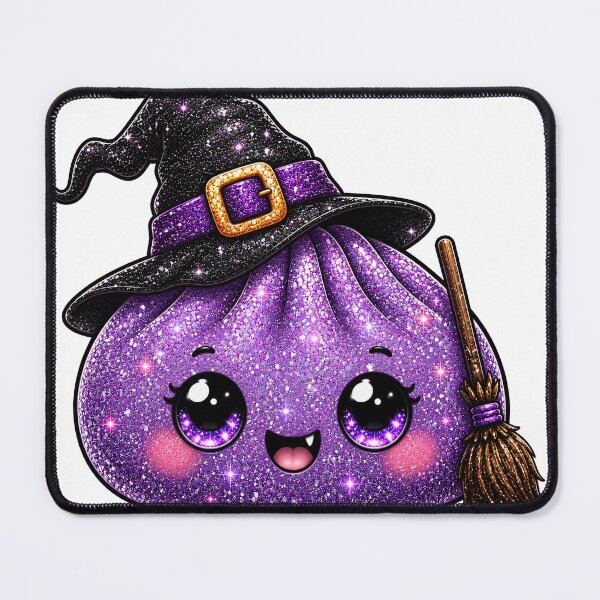 Item preview, Purple Sparkly Witch Dumpling Squishy Halloween Broom Witch Hat designed and sold by Uniquememorable.