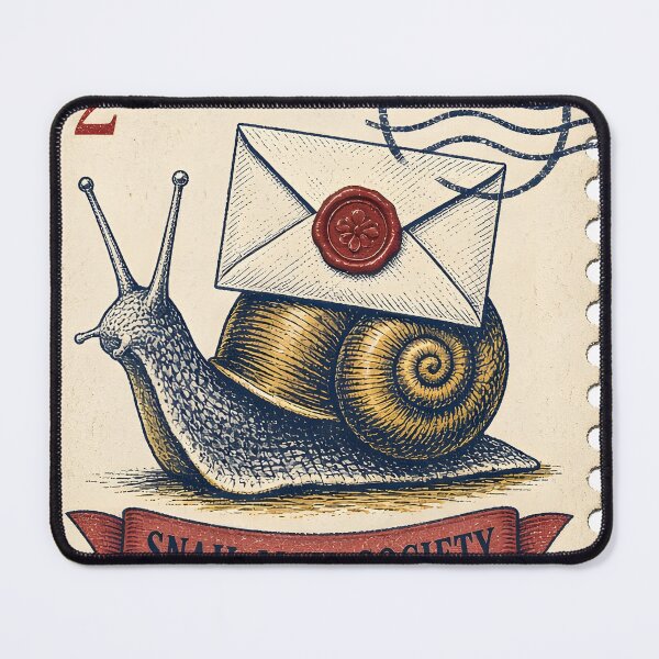 Item preview, Snail Mail Society Vintage Postage Stamp designed and sold by OddLittleGoods.