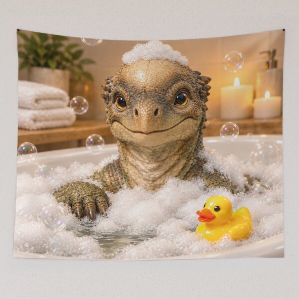 Item preview, Happy Pachycephalosaurus Bubble Bath designed and sold by Sillytoe.