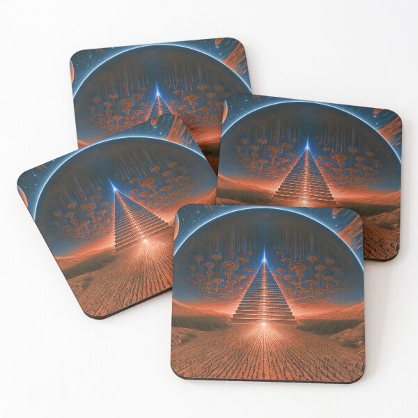Item preview, Cosmic Dome City Alien Pyramid Sci-Fi Art designed and sold by Lunat1kk.