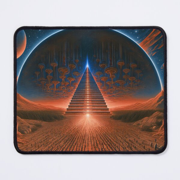 Item preview, Cosmic Dome City Alien Pyramid Sci-Fi Art designed and sold by Lunat1kk.