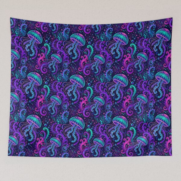 Item preview, Deep Sea Rave — Bioluminescent Ocean Pattern | Hashola Designs designed and sold by Hashola Designs.