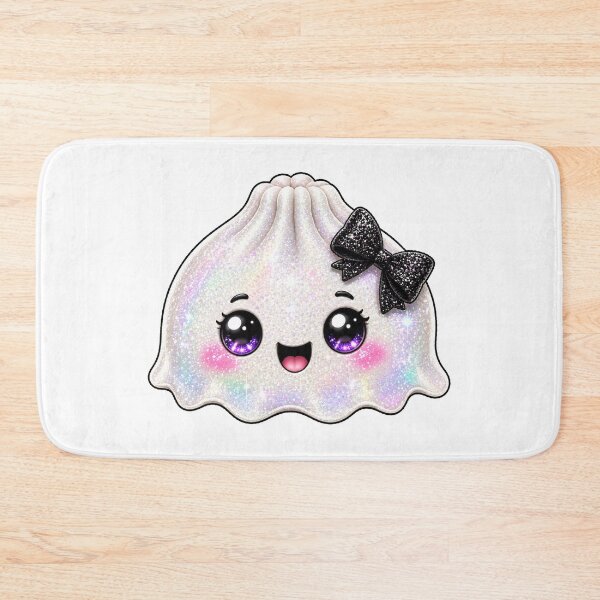 Item preview, White Ghost Dumpling Squishy Halloween Black Sparkly Bow Cute Spooky designed and sold by Uniquememorable.