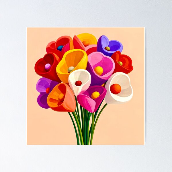 Item preview, Colorful Calla Lily Bouquet  designed and sold by Vicky Brago-Mitchell®.